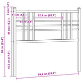 Metalowe wymienne wezgłowie, czarne, 100 cm
