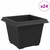 Kwadratowa doniczka na kwiaty 24 pcs Czarny 23 x 23 x 17,5 cm