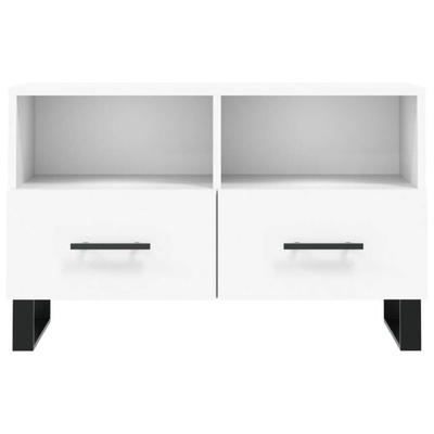 vidaXL Szafka pod TV, biała, 80x36x50 cm, materiał drewnopochodny