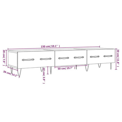 vidaXL Szafka pod TV, czarna, 150x36x30 cm, materiał drewnopochodny wariant 5