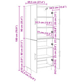 Highboard Stare drewno 69,5 x 34 x 180 cm Drewno inżynieryjne