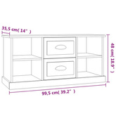 vidaXL Szafka pod TV, biała, 99,5x35,5x48 cm, materiał drewnopochodny