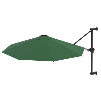 Parasol ścienny na metalowym słupku, 300 cm, zielony