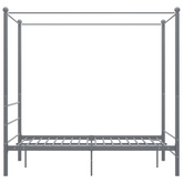 vidaXL Rama łóżka z baldachimem, szara, metalowa, 120 x 200 cm model standard