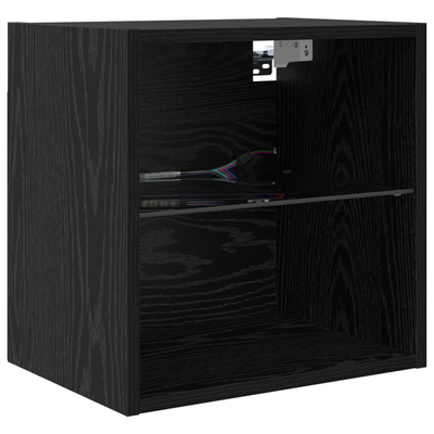 Jednostki TV na ścianę z LED 5 szt. Czarny Dąb 100 x 30 x 30 cm