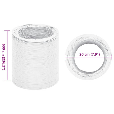 Przewód wentylacyjny PVC, 6 m, ?20 cm