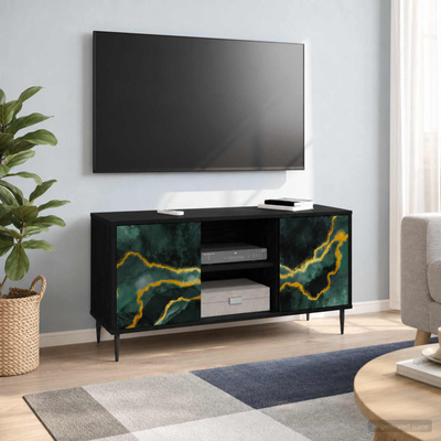 Szafka pod telewizor WIJHE 102 x 33 x 51 cm Czarny dąb