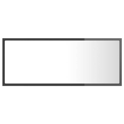 vidaXL Lustro łazienkowe LED, wysoki połysk szare, 100x8,5x37cm, akryl