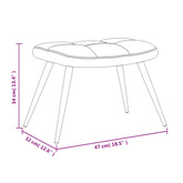 Fotel z podnóżkiem, jasnoszary, obity aksamitem model standard