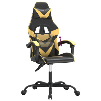 vidaXL Fotel gamingowy, czarno-złoty, sztuczna skóra wariant 4