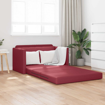 Sofa Bed Czerwone wino 124 x 71 x 78 cm Sztuczna skóra
