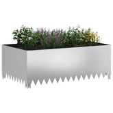 Krawężnik do trawnika 100 x 60 x 35 cm Stal srebrny