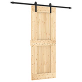 Drzwi przesuwne Naturalny i czarny 80 x 210 cm