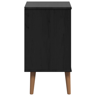 Szafka Nocna MOLDE Czarny 40 x 35 x 65 cm Lite drewno sosnowe