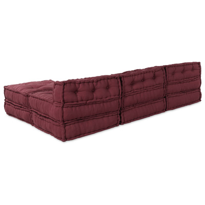 Modularna jednostka sofy 4 pcs Bordowy tkanina
