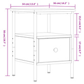 Szafka nocna, dąb sonoma, 34x36x50 cm, materiał drewnopochodny