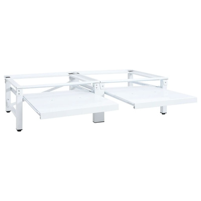 Podest pod pralkę i suszarkę z wysuwanymi półkami, biały