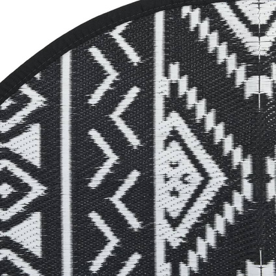 vidaXL Dywan na zewnątrz, czarny, Ø120 cm, PP