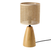 Lampka nocna Viles ceramiczna z abażurem beżowa na stolik nocny