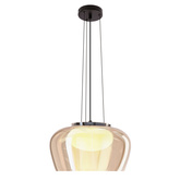 Lampa wisząca Insieme 35 szklana z kloszem bursztynowym nad stół