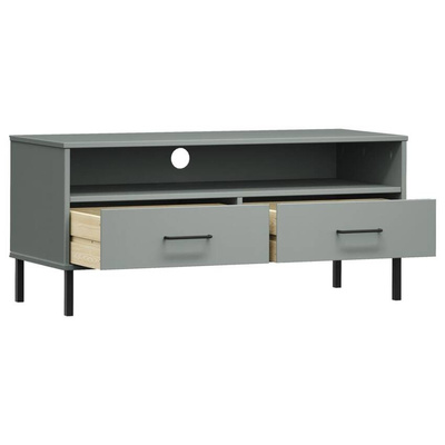 vidaXL Szafka pod TV OSLO, metalowe nóżki, szara, sosnowa model standard