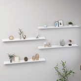 Półki ścienne, 4 szt., białe, 100x9x3 cm