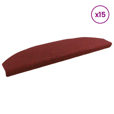 Samoprzylepne maty na schody Półokrąg 15 pcs Bordeaux Czerwony