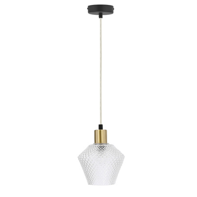 Greniko lampa wisząca czarny 1x40W E14 klosz bezbarwny