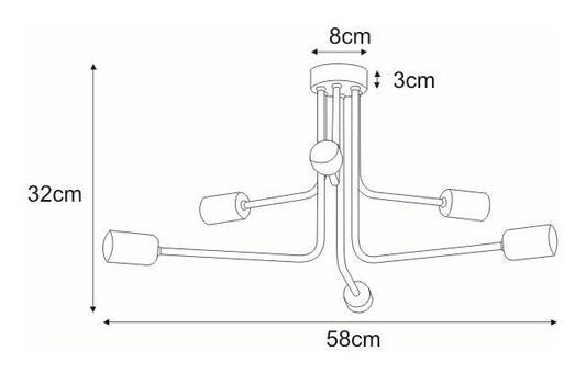 Lampa sufitowa K-3891 z serii SKADI KAJA