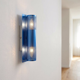 Kinkiet błękitny lampa ścienna 2x40W Emu 91-07837
