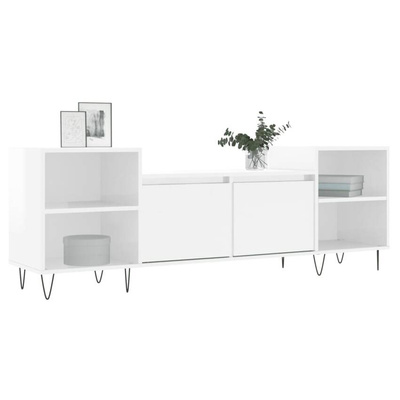 vidaXL Szafka pod TV, wysoki połysk, biała, 160x35x55 cm