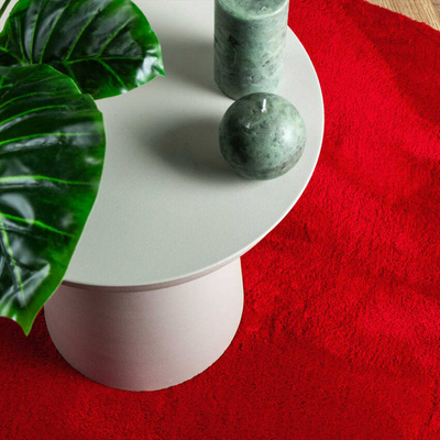 vidaXL Dywan HUARTE z krótkim włosiem, czerwony, Ø 80 cm