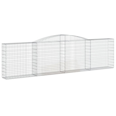 Kosze gabionowe, 7 szt, 400x30x100/120 cm, galwanizowane żelazo