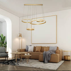 Lampa dekoracyjna sufitowa 115W + pilot złota dl-g01