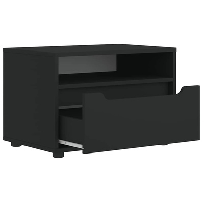Szafka pod TV "VISNES" Czarna 60x40x38 cm Drewno klejone