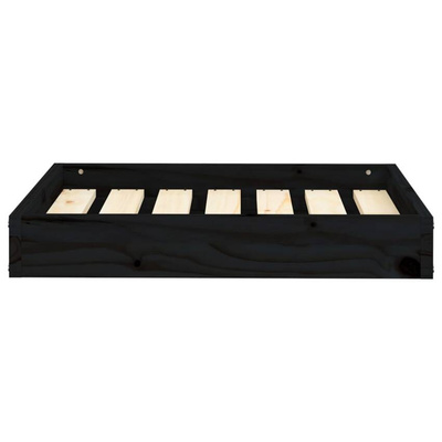 vidaXL Legowisko dla psa, czarne, 61,5x49x9 cm, lite drewno sosnowe