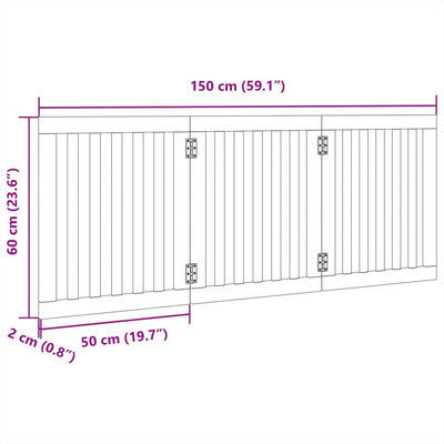Składana bramka zabezpieczająca dla psa, 3 panele, biała, 150cm