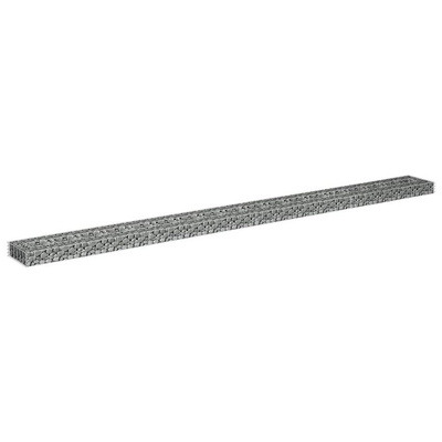 vidaXL Podwyższona donica gabionowa, galwanizowana stal, 360x30x10 cm