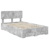 Ramka łóżka Betonowy szary 120 x 200 cm Drewno inżynieryjne