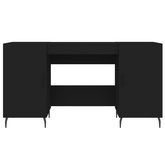 vidaXL Biurko, czarne, 140x50x75 cm, materiał drewnopochodny model standard