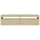 Szafki pod TV z LED, 2 szt., dąb sonoma, 75x35x40 cm