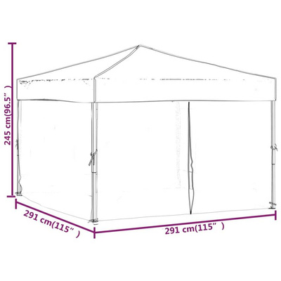 vidaXL Składany namiot imprezowy ze ściankami, taupe, 3x3 m