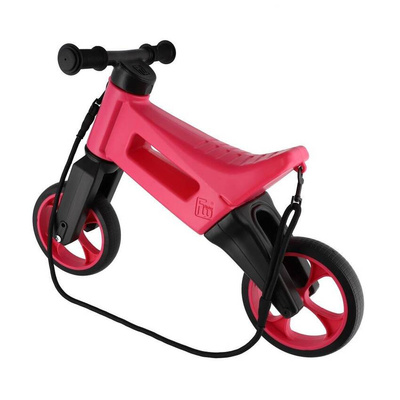 FWRider Super Sport 516491  Kolor: Pink / Różowy z różowymi felgami Rowerek biegowy Jeździk 2w1 Ciche koła + Pasek do noszenia dla Rodzica