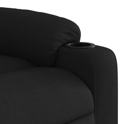 vidaXL Rozkładany fotel masujący, czarny, obity tkaniną