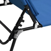 vidaXL Składany leżak, niebieski, tkanina Oxford i stal