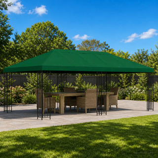 Osłona daszku do altany 6 x 3 m zielony Poliester 190