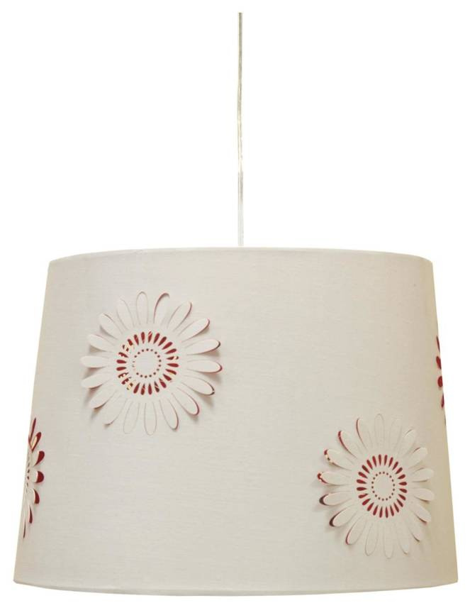 Lampa wisząca z abażurem Rozone biała do salonu E27