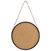 vidaXL Lustro ścienne na pasku, 40 cm, czarne