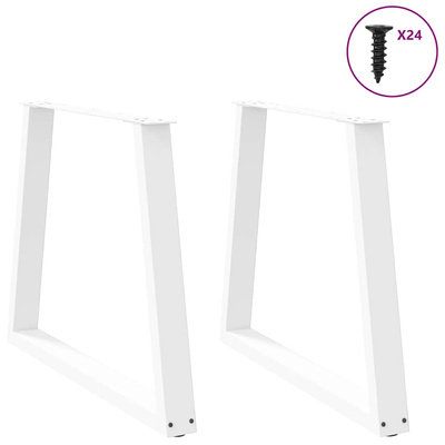 Nogi do stołu jadalnego w kształcie litery V 2 szt. Białe 80x(72-73,3) cm Stal