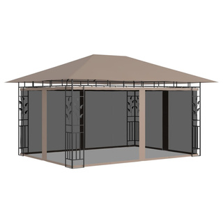 Altana ogrodowa z moskitierą, 4x3x2,73 m, kolor taupe, 180 g/m?
